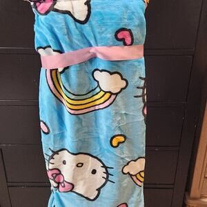 Hello Kitty Throw Blanket  Hearts and Rainbows